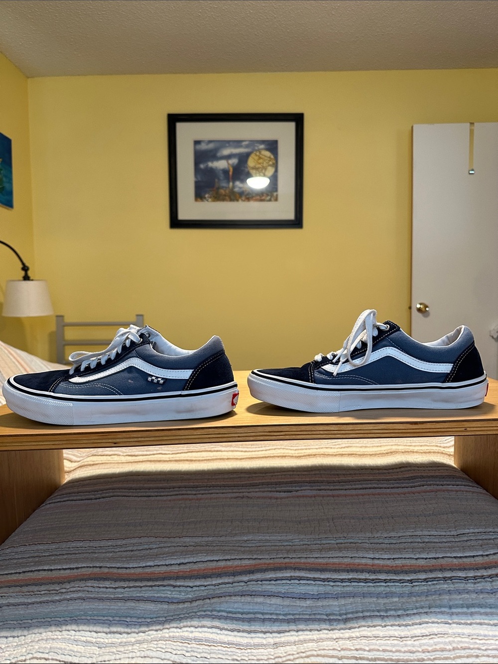 Vans Men’s Navy and White Skate Old Skool Sneakers - Picture 8 of 13